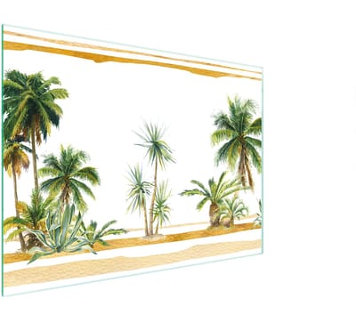 TMK ArtDeko - Snijplank Glas - 30x22 cm - Palmprint - Beschermplaat