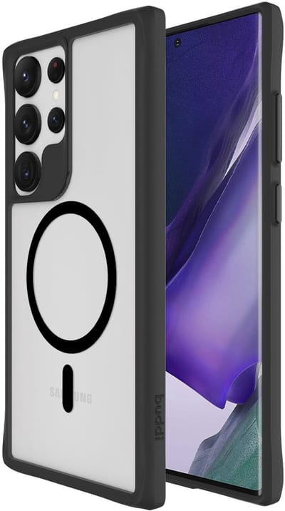 Buddi Hybrid - Hoesje Geschikt voor Samsung Galaxy S23 Ultra - Compatibel met MagSafe - Back Cover met Magneet - Magnetische Beschermhoes - Matte Zwart