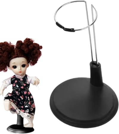 Poppenhouder Standaard - Displayhouder Poppen - Poppen Tentoonstellen - Antislip Stabiel Staal - 12-14 cm - Zwart