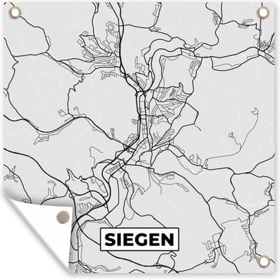 Tuin poster Stadskaart - Duitsland - Plattegrond - Siegen - Kaart - 200x200 cm - Tuindoek