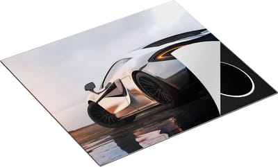 Chefcare Inductie Beschermer Zilveren Sportwagen Auto bij Zonsondergang - 60x50 cm - Afdekplaat Inductie - Kookplaat Beschermer - Inductie Mat