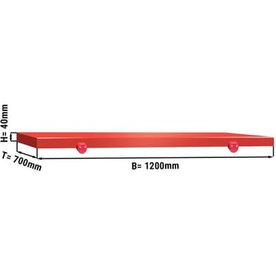 GGM Gastro Schneideplatte für Arbeitstisch - 1200x700mm - HACCP-Konform - Rot Rood