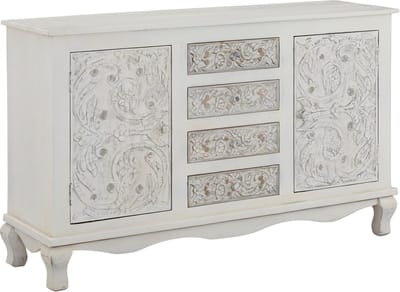 Rajat-Dressoir - 2-deurs 4-laden - Wit/Grijs