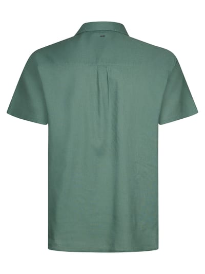 Petrol Industries - Heren Plus Size Effen overhemd met korte mouwen Baja1000 - Groen - Maat 4XL