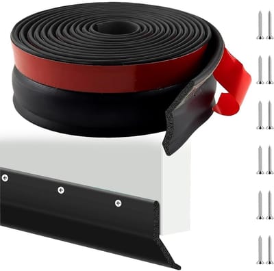 Dailygoods - Garagedeurafdichting, rubberen lip, zelfklevend, rubberen afdichting, weerbestendige universele vloerafdichting voor garagedeurdeur, boven- en zijkanten, zwart, 3 m