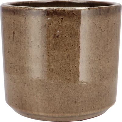 DK Design Bloempot model Brown Glaze - taupe - D18 x H20 cm - glanzend