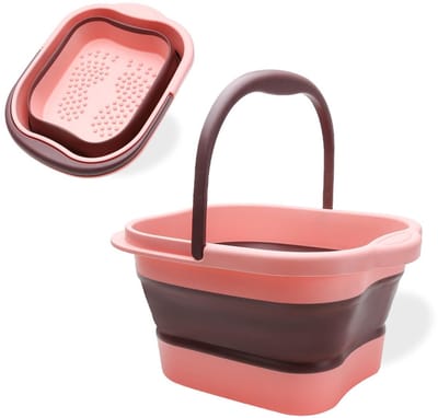 EXCITAT Voetbad - Opvouwbaar - Draagbaar voetenbad - met handvat - 120 massagepunten - Roze - 13L