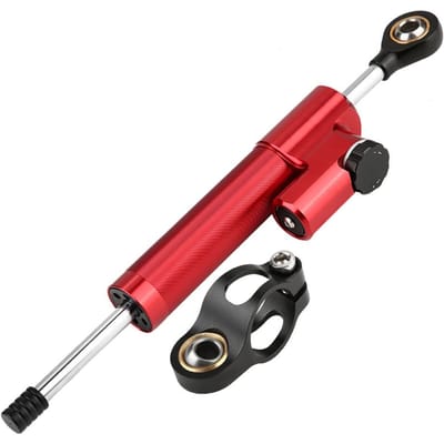 Universele Motorfiets Aluminiumlegering Stuurdemper Stabilisator (Rood & Zwart) red