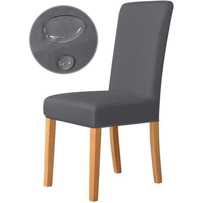 1 /2 /4 /6 Stuks Waterdichte Stof Meerkleurige Stoelhoes Spandex Elastisch Zachte Stoelhoes Zitkussenhoes Voor Keuken Eetkamer 1 Piece grijs