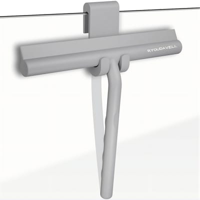 Ryoudavell - Raamwisser met ophanghaak - trekker douche - douchewisser - raamtrekker - douchetrekker - anti slip - douchewisser - Luxe Trekker Douche - Ophanghaak Zonder Boren - Grijs