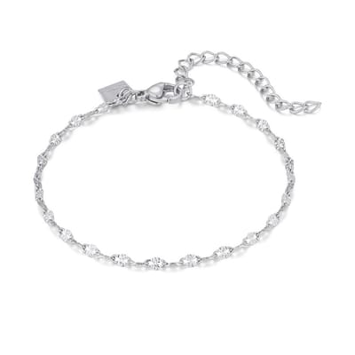 Twice As Nice Armband in edelstaal, ovaaltjes 16cm+5cm