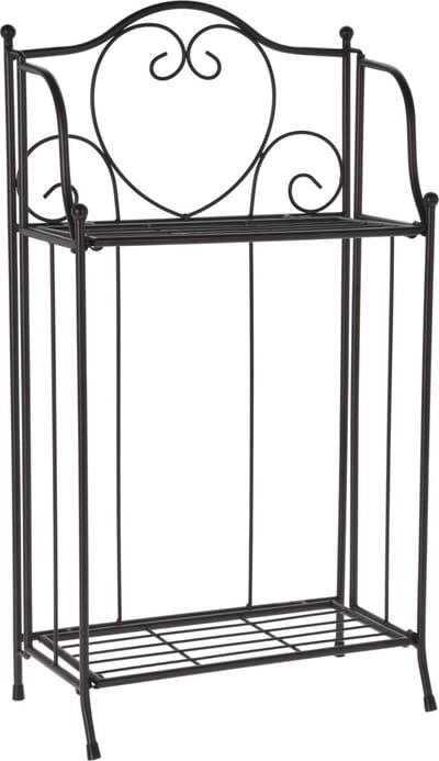 Pro Garden Plantenrek/plantentafel - zwart - metaal - opvouwbaar - 34 x 18 x 65 cm - ophoger voor potten