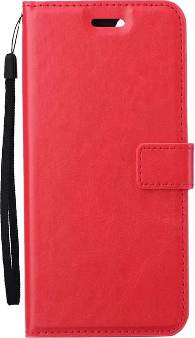 Hoes - Met Pasjeshouder - Geschikt voor Samsung Galaxy A25 - Luxe Bookcase Portemonee - Flip Case - Kunstleer Book Case - Flipcase - Book Cover - Walletcase - PortemonneeHoes - Rood