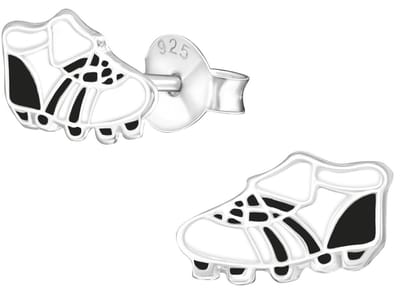 Joy|S - Zilveren voetbalschoen oorbellen - 9 x 6 mm - voetbal oorknoppen