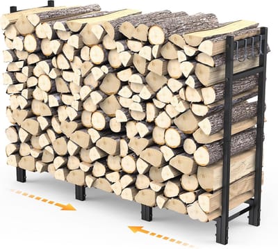 Groot Opvouwbaar Brandhoutrek voor Tuin en Open Haard - Netjes Houtopslag en Droogplaats
