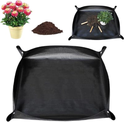 Plantenmat - Tuinmat Ompotmat - Binnen Tuinieren - Waterdicht Scheurvast - 150 x 150 cm - Zwart