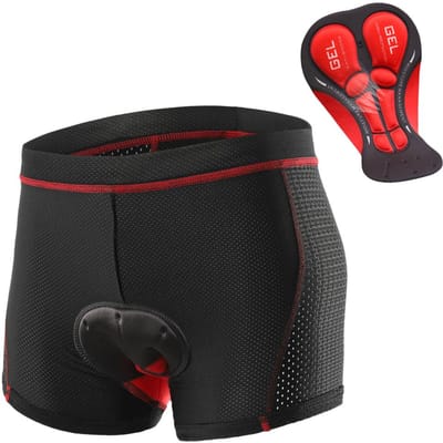 Heren fietsondergoed shorts, ademende, met gel gevoerde MTB-fietsbroek L