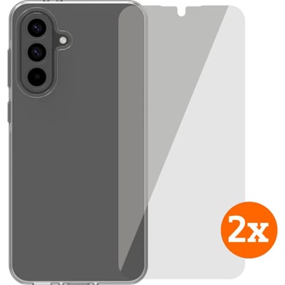 BlueBuilt Samsung Galaxy A56 Back Cover Transparant + Screenprotector Glas Duo Pack