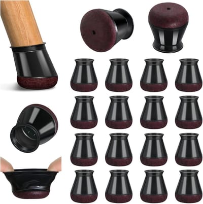 Stoelpootbeschermers - 32 stuks - 2*2*3 cm - Met vilten achterkant - Meubelpootbeschermers - Vilten stoelpootbeschermers - Stoelpootbeschermers - Stoelhoezen - Verdikte siliconen vilten stoelkussens - Vloerbeschermers - Meubelpoten - Zwart