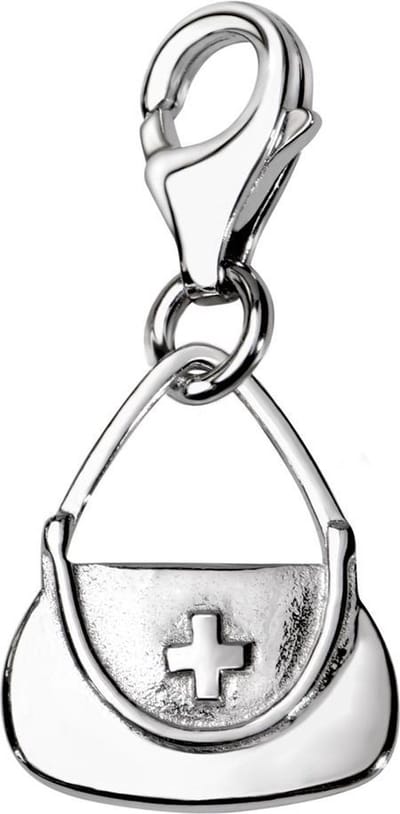 Quiges – 925 - Zilver – Charm - Bedel - Hanger - 3D Medicijn Tasje - met – sterling - zilver - karabijnslot - geschikt - voor -Bedelarmband HC007