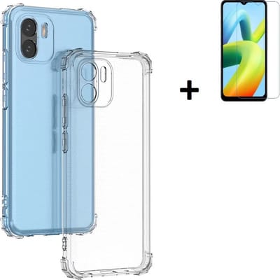 MoDo hoesje Geschikt voor Xiaomi Redmi A1/ A2 - Siliconen Back Cover - Transparant shockproof met screenprotector