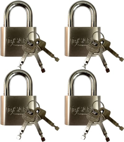 Hangslot 4 stuks - Kofferslot - 4 STUKS - Sloten - Sleutelslot - Hangsloten - Slot met Sleutel - Kofferslot - Cijferslot - Reisslot - Slot - Hangslot Koffer - Slot Voor Koffer - Slot bagage - Bagageslot - Koffer Slotje - Hangslot (4)