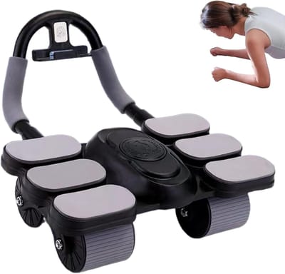 Buikspierroller - Ab Roller Fitness - Core Training - Antislip Handgrepen - 29x19x11 cm - Zwart