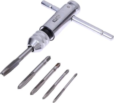 Tapkruk set - Met Ratel Inclusief 5 Tappen M3-M8 - Tappenset - Lengte 8,5 cm - LOUZIR