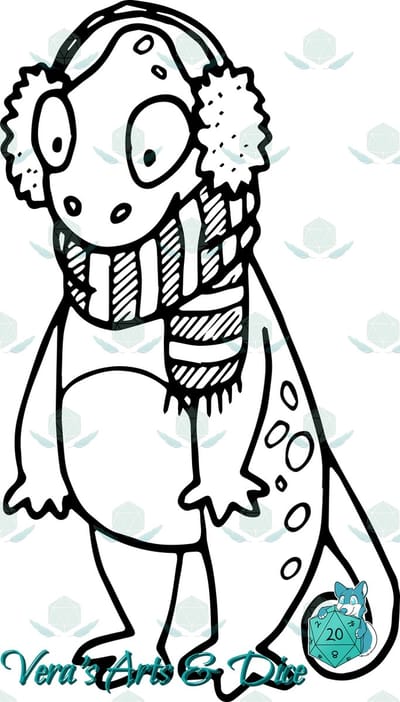 Winter Kameleon Sticker - Dieren in het Dagelijks Leven - Schattige Stickers - Handgemaakte Stickers - Journaling - Bullet Journal - Scrapbooking - Leuke Stickers - Laptop Sticker - Telefoon Sticker - Cute - Dier - Lief | Chameleons Iguania