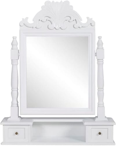 Kaptafel met Spiegel - Make-up Tafel - Snel Klaarmaken - Verstelbare Spiegel - 100x100x100 cm - Wit