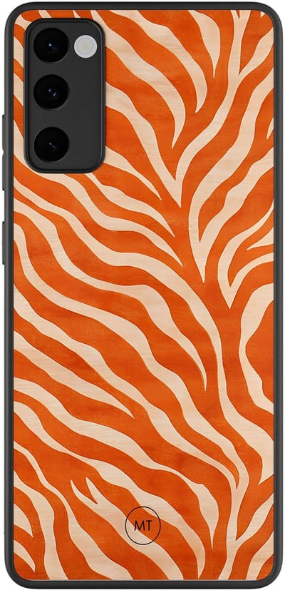Hoesje geschikt voor Samsung Galaxy S20 FE - Zebra oranje - TPU Hard Case Backcover - Oranje - Mooie Telefoonhoesjes