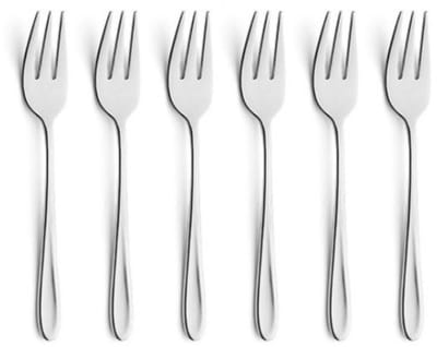 Amefa Monaco - 6-delige gebaksvorkjes set - voor 6 personen - zilverkleurig - RVS - vaatwasmachinebestendig - 18/10 - 6 persoons