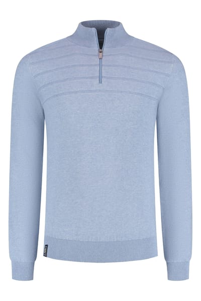 Fellows United Pullover Half Zip Plated Structure Mid Blue  4XL