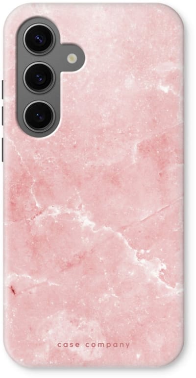 Case Company® - Hoesje geschikt voor Samsung Galaxy S24 hoesje - Roze marmer - Tough Case - Maximale Bescherming alle Kanten en Schermrand