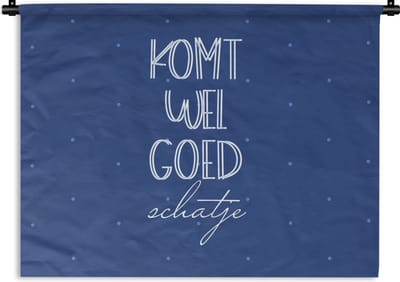 Wandkleed - Wanddoek - Get well soon - Quotes - Stippen - 120x90 cm - Wandtapijt