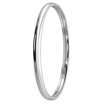 Lucardi Dames Zilveren bangle 5mm - Armband - 925 Zilver - Zilverkleurig - 55 mm