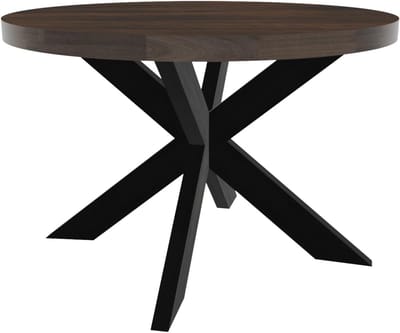 Eettafel Rond - Eetkamertafel - Gezellig Tafelen - Massief Hout - 120cm Diameter - Walnoot