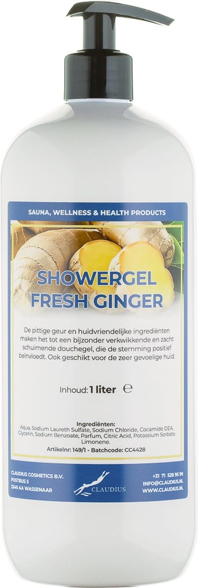 Douchegel Fresh Ginger 1 liter - met gratis pomp - showergel