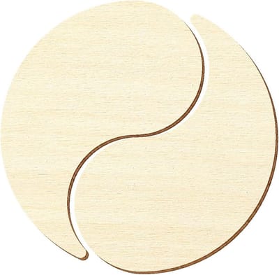 Multiplex Ying Yang Schijf Op Maat Gesneden 3mm Dikte