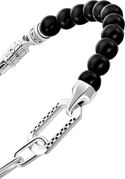 Thomas Sabo unisex armband 925 zilver onyx One Size 88707222