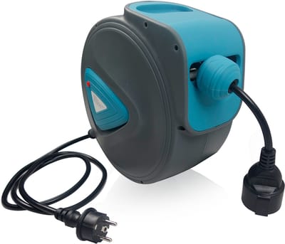 NAIZY Automatische Kabeltrommel 20 m automatische kabelhaspel automatische kabelhaspel kabelmanagementsystemen met 180° draaibare muurbeugel en bevestigingsmateriaal