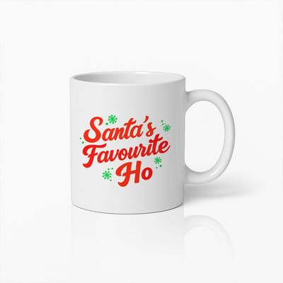 Santa’s Favoriete Ho Mok 330ml – Grappige Kerst Koffiebeker – Humoristisch Feestdagen Cadeau voor Volwassenen