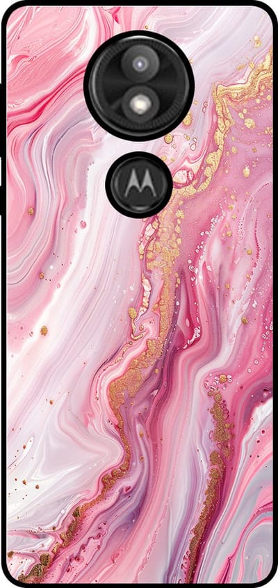 Smartphonica Telefoonhoesje Geschikt voor Motorola Moto E5 Plus met marmer opdruk - TPU backcover case marble design - Roze geschikt voor Motorola Moto E5 Plus