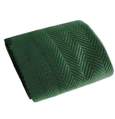 Exclusieve deken, sprei, glamour, quilt, bedsprei, sprei (Sofia donkergroen, 220 x 240 cm), stof