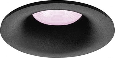 Inbouwspot Remco met Philips HUE White and Color - inbouwspot - Zwart - rond verdiepte spot - Voor binnen / woonkamer / keuken / slaapkamer - IP20 - GU10 - Buitendiameter: 82MM - boorgat: 70-74MM - min. Inbouwdiepte: 80MM