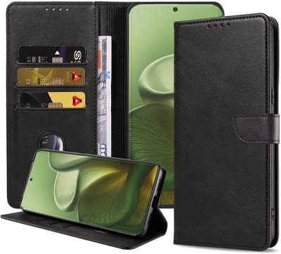 Geschikt voor Motorola Edge 60 Telefoonhoesje Kunstleer met Magnetisch lipje en Pasjeshouder Book Case met Klepje - Walletcase with Cardslot - Zwart - Smartphonica geschikt voor Motorola Edge 60