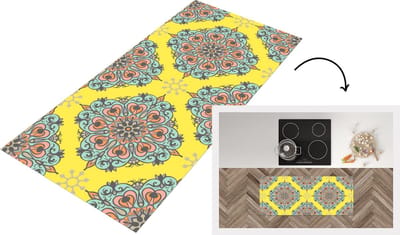 Keukenloper - Loper keuken - Barok - Abstract - Patronen - Bloemen - 120x50 cm - Keukenloper vinyl