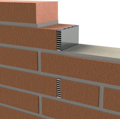 Spouwvoegventilatierooster T140-5 blank rvs, 10x50x95mm (bxhxd)
