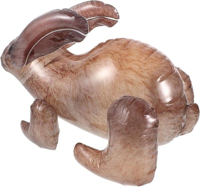 Opblaasbaar Konijn - Dieren Speelgoed - Feestdecoratie - Realistisch Ontwerp - 50 x 33 x 26 cm - Grijs