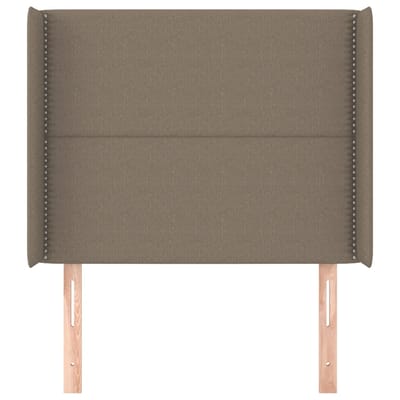 vidaXL - Hoofdbord - met - randen - 93x16x118/128 - cm - stof - taupe